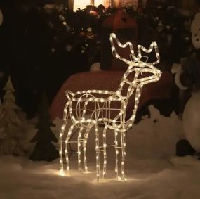 Новорічна світлодіодна фігура "Олень", що світиться Теплий білий 70см