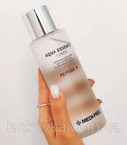 Тонер для обличчя зволожувальний з пептидами Medi-Peel Aqua Essence Peptide 9 Toner, 250 ml | Зображення 2