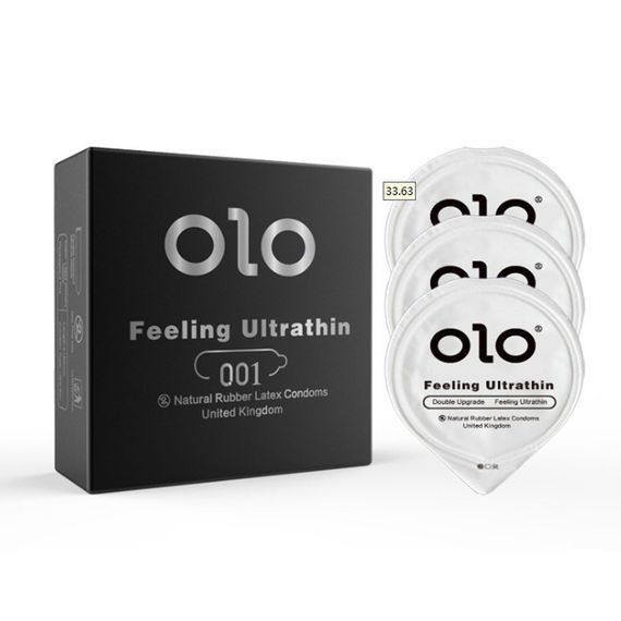 Презервативи OLO 001 (3 штуки) Babydoll Універсальний. Чорний 7002-1