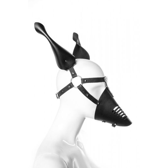 Маска Doberman зі шкіри, ручна робота, чорна | Зображення 4