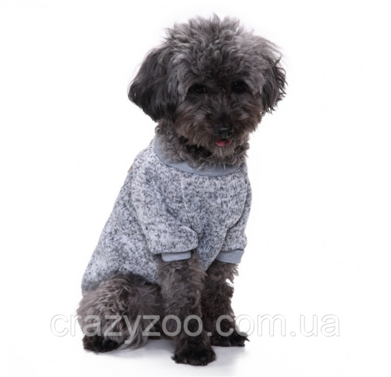 Кофта для собак та котів EcoToys Grey XS ряба сіра A: 20 см B: 31 см C: 19 см 7074 | Зображення 4