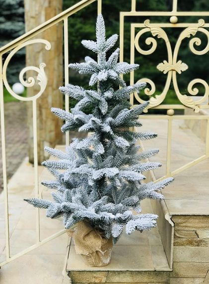 Ялинка Classic лита в мішковині 90 см засніжена | Зображення 2