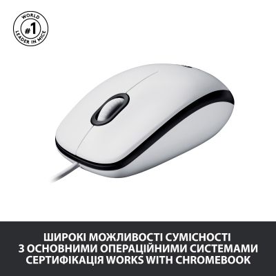 Мышка Logitech M100 USB White (910-006764) | Зображення 3