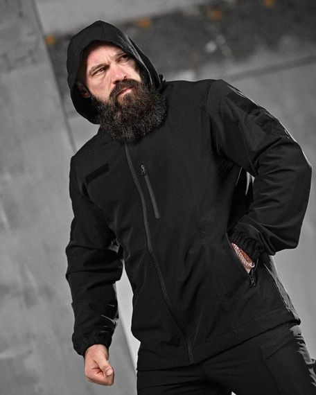 Летний эластичная тактический костюм agony черный НП4880 | Зображення 4