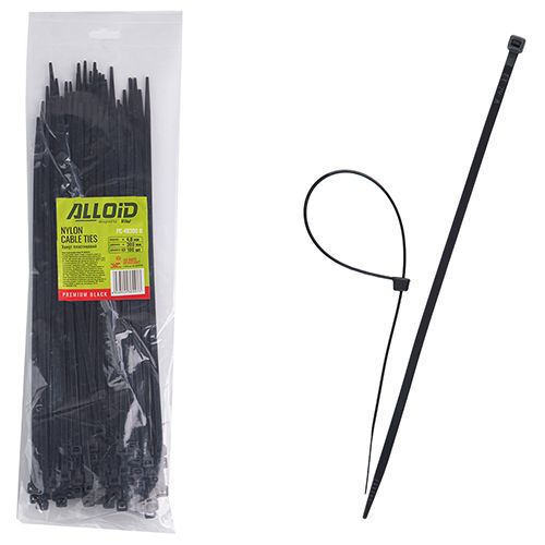 Хомут пластиковий Alloid 4.8 х 300 100 шт./уп. чорний