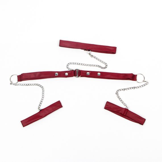 Сукня з мереживом Star Night з нашийником та наручниками, бордово-чорне, XS-S Sex Aura | Зображення 5