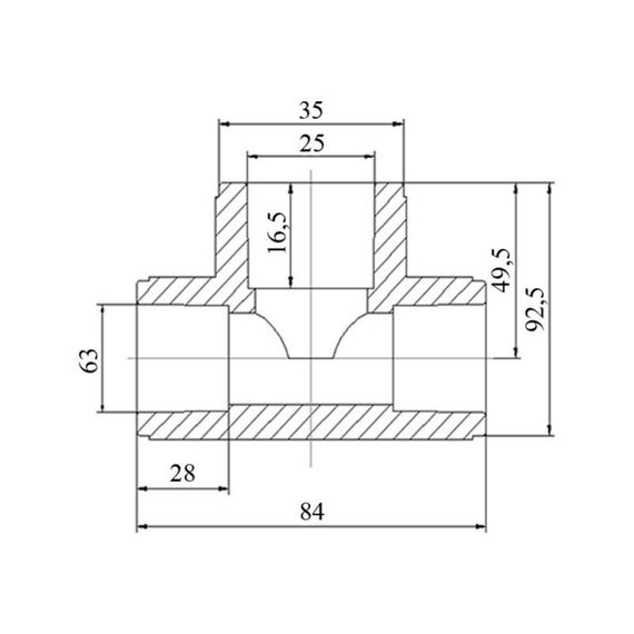 Трійник PPR Blue Ocean 63х25х63 редукційний | Зображення 1