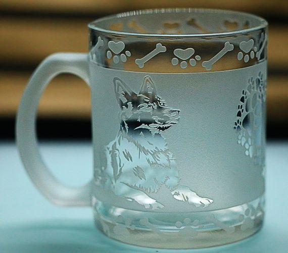 Скляна чашка кружка 320 мл  з гравіюванням Німецька Вівчарка подарунок для власника собаки або поціновувача породи | Зображення 1