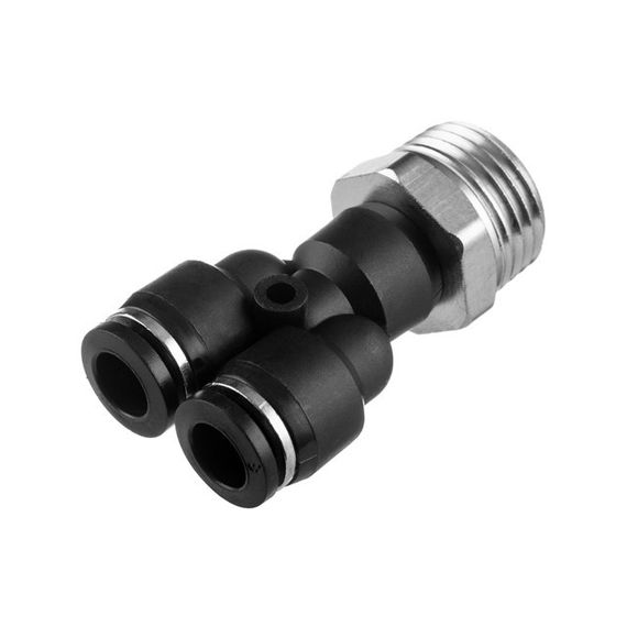 Цангове з'єднання Y-подібне для поліуретанових та ін. шлангів 8*8 мм, 1/2" зовн. різьба INTERTOOL PT-2387 | Зображення 1