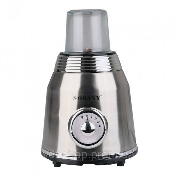 Блендер зі скляною чашею 1.5 літра для коктейлів та смузі портативний 4 режими швидкості 800 Вт Sokany SK186SS | Зображення 2