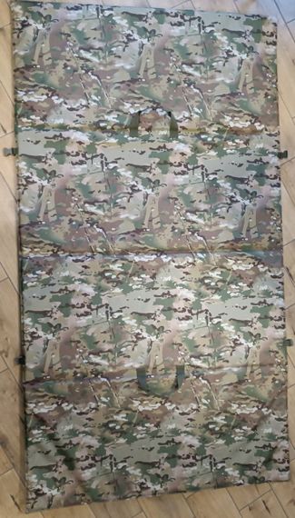 Мат килимок стрілецький тактичний Великий 220*1200 см Мультикам з 4 секцій зложується