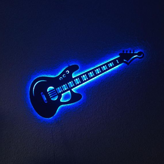 Панно декоративная картина на стену Гитара LED подсветка 742х250 acr-p000106 | Зображення 3