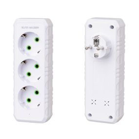 Розетка трійник із заземленням F101-White, 3 розетки, 2500W, 10A, 110-250V~Max, Blister