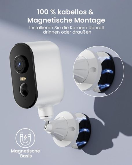 Вулична камера відеоспостереження WiFi бездротова з акумулятором 2K 3MP IP65 виявлення руху нічне бачення двосторонній звук | Зображення 1