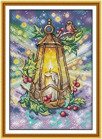 Набор для вышивания по нанесённой на канву схеме "Winter Lantern". AIDA 14CT printed 21*30 см