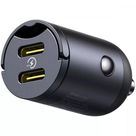 АЗП Baseus Tiny Star Mini 30W (2USB-C) (C00035001121) Black | Зображення 2