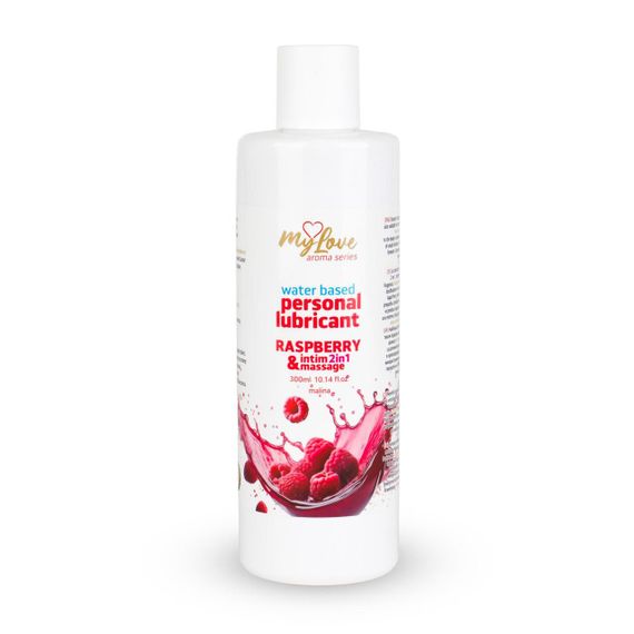 2в1 лубрикант та масажний гель - MyLove Aroma Series Intim&Massage Raspberry, 300 мл Sex Aura