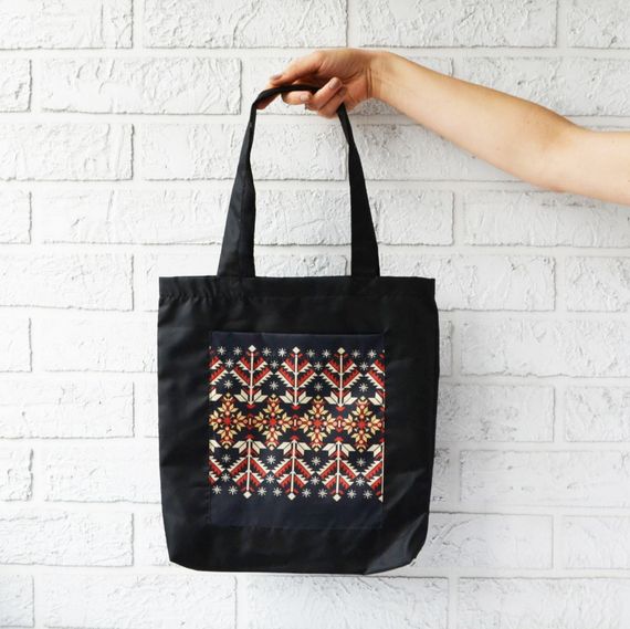 Сумка шопер  з кишенею 4Profi "Вишиванка" 03 оксфорд чорна 37424