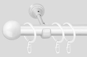 Карниз для штор металевий, однорядний 19 мм (Куля 099) 200 див.