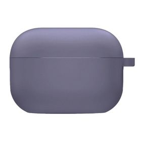 Силиконовый футляр с микрофиброй для наушников Airpods Pro 3 Серый / Lavender Gray