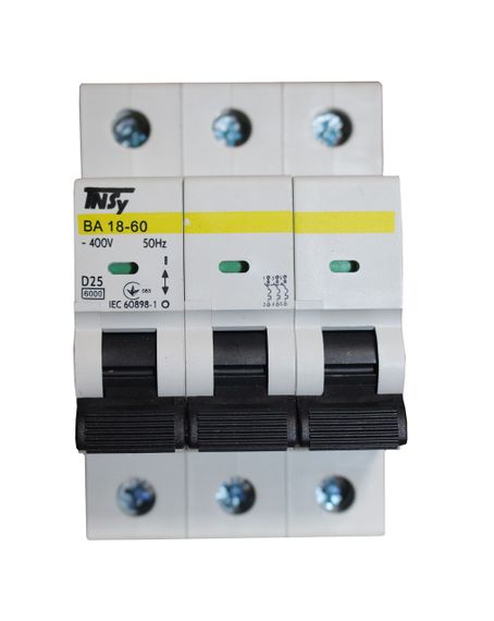 Автоматичний вимикач ВА18-60 3Р 25А 6кА х-ка D Ny95504807 | Зображення 1