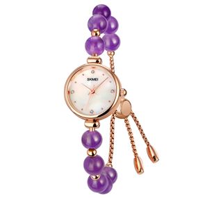 Жіночий годинник Skmei 1983PL Purple тонкий браслет з камінням