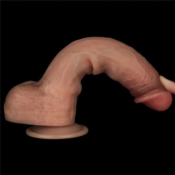 Фалоімітатор - Sliding Skin Pro Dual Layer Silicone Dong 9" Flesh Sex Aura | Зображення 5