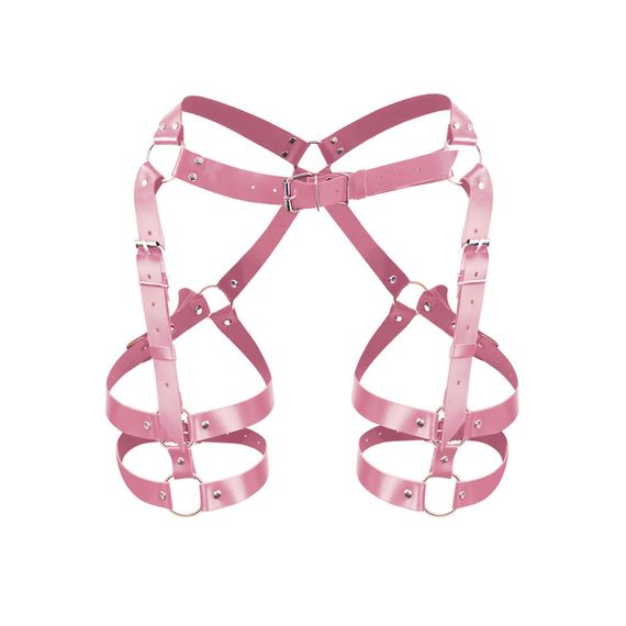 Гартери Art of Sex Claire, натуральна шкіра, розмір L-2XL, колір рожевий | Зображення 2