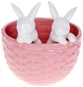 Вазон декоративний Banny in a basket Pink 14х13.5х15см