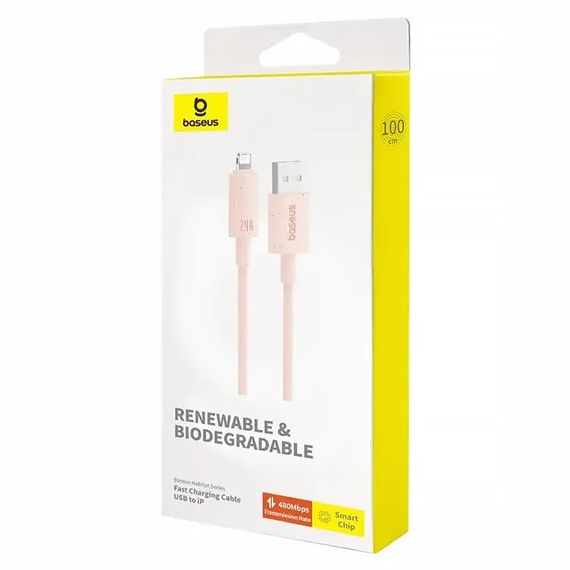 Дата кабель Baseus Habitat Series Fast Charging USB to Lightning 2.4A (2m) (P10360200) Wheat Pink | Зображення 1