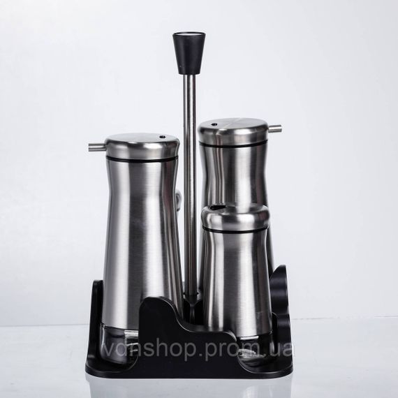 Набір баночок для спецій та рідких текстур 4 предмети на підставці, сталь HP-1346 | Зображення 2