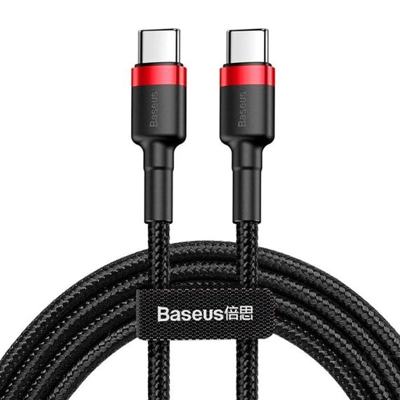 Дата кабель Baseus Cafule Type-C to Type-C Cable PD 2.0 60W (2m) (CATKLF-H) Черный / Красный