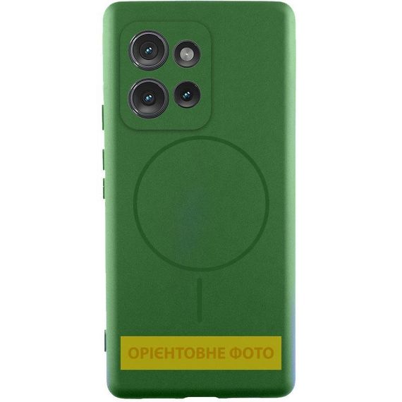 Чехол Silicone Cover Lakshmi Full Camera (AA) with MagFit для Motorola Edge 60 / 60 Fusion Черный / Black Зелений / Dark green