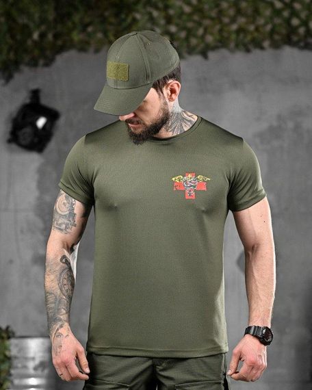 Тактическая потоотводящая футболка медик олива ВТ6736 | Зображення 1