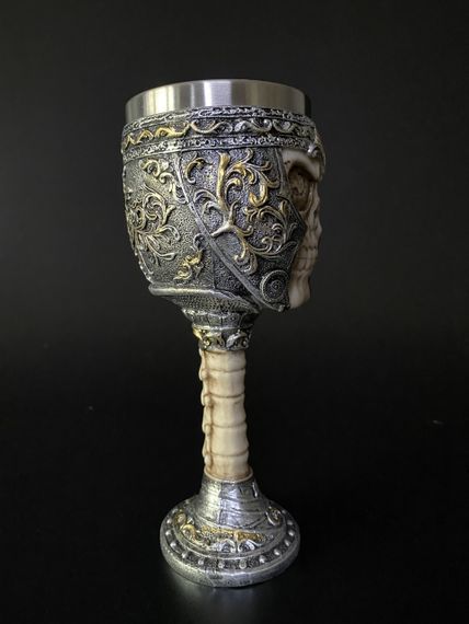 Бокал Череп у Шоломі 200 мл — 3D келих із нержавіючої сталі та епоксидної смоли | Зображення 2