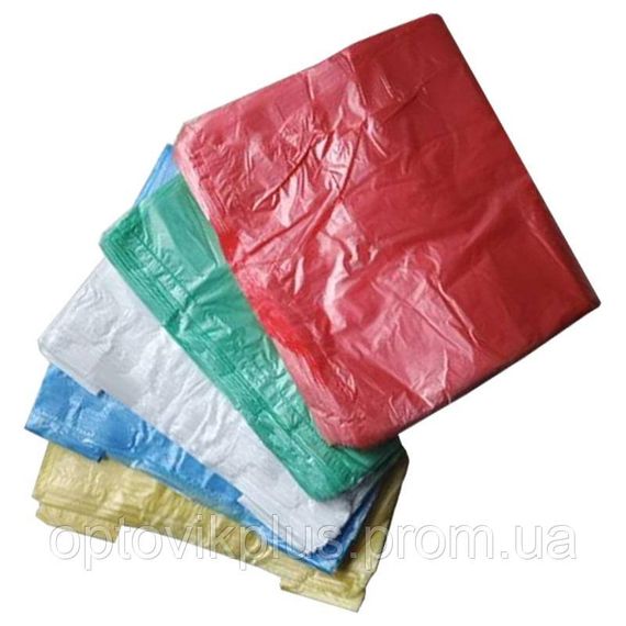 Пакет "Майка" 500 шт мікс (5 кольорів) 25см*45см