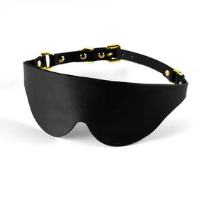 Маска на очі Blindfold UPKO з італійської шкіри, чорна