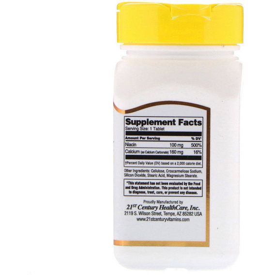 Ниацин 21st Century Niacin 100 mg 110 Tabs | Зображення 1