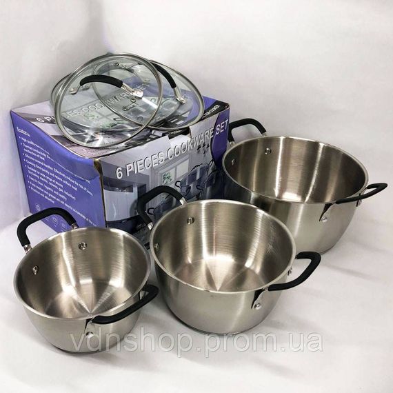 Набір каструль-сотейників, Набір каструль зі сталі каструль для електроплити TX-53 | Зображення 5