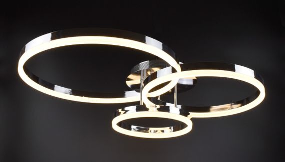 Люстра світлодіодна стельова LED світильник для квартири на стелю лед з пультом 26104 Хром 14х70х80 см. | Зображення 2