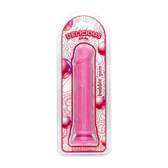 Фалоімітатор з ароматом жуйки- Toyz4lovers Delicious Dildo Bubble Gum, 20 см Sex Aura | Зображення 1
