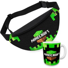 Детский набор Minecraft сумка-бананка + керамическая кружка с принтом (5577)
