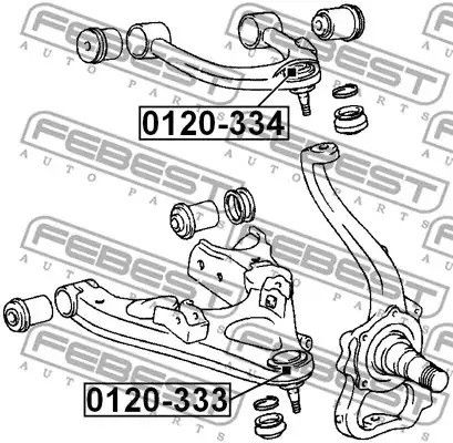 Опора кульова (передня/зверху) Land Cruiser 100 98-, FEBEST (0120334) | Зображення 3