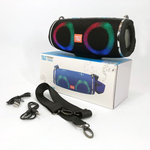 Портативная блютуз колонка светящаяся led TG642, Блютуз колонка светодиодная с ремешком UF-10 | Зображення 6