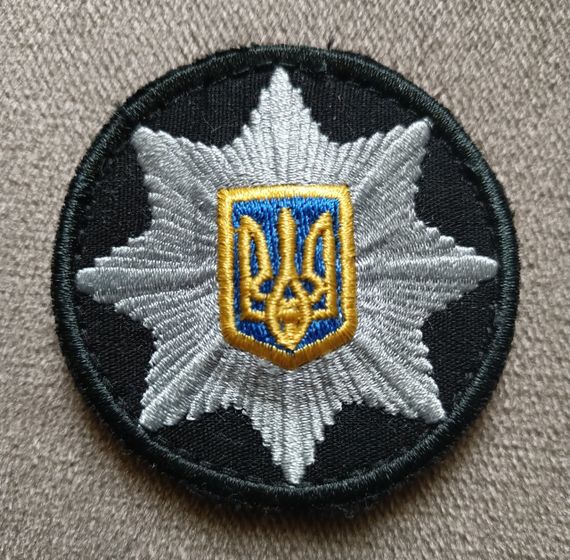 Кокарда полиция на липучке 3D (черая)