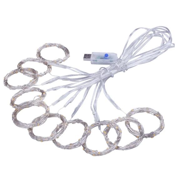 Гірлянда Штора від USB, 3x2м, з пультом управління, Жовта / Новорічна світлодіодна гірлянда на вікно | Зображення 4