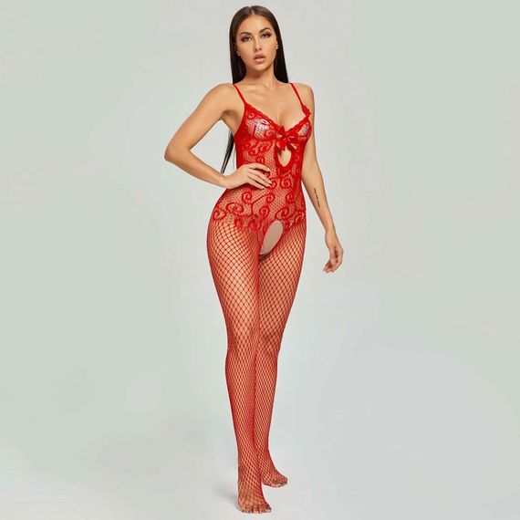 БодіСтокінг (Боді комбінезон Сітка) Babydoll 44 Червоний 1228 | Зображення 9