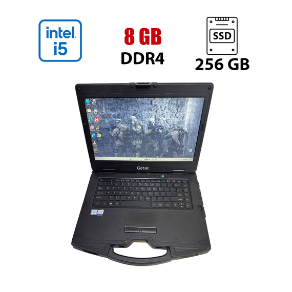 Захищений ноутбук Getac S410 G2 / 14" (1920x1080) TN / Intel Core i5-8350U (4 (8) ядра по 1.7 - 3.6 GHz) / 8 GB DDR4 / 256 GB SSD / Intel UHD Graphics 620 / WebCam б/в