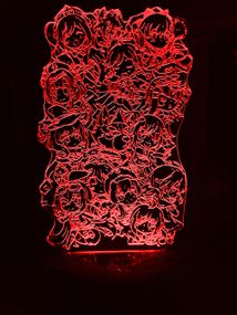 Акриловый светильник-ночник Genshin 3 красный tty-n000830