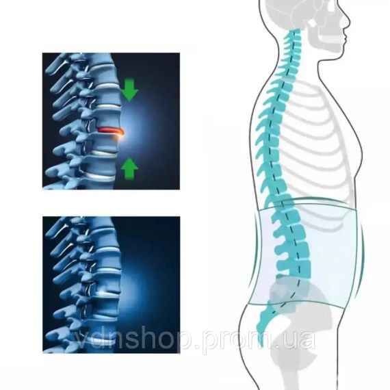 Пояс для спини при фізичних навантаженнях на липучках / Пояс на поперек / Ортопедичний пояс для попереку | Зображення 3